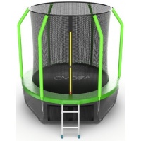 Батут EVO JUMP COSMO с внутренней сеткой и лестницей, диаметр 6ft (зеленый) + нижняя сеть